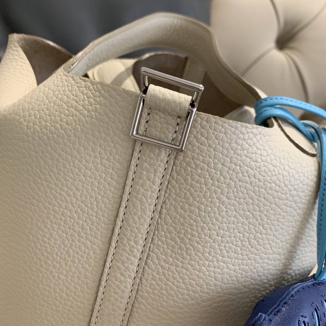 에르메스 피코탄 락18 화이트 은장 끌레망스 가죽